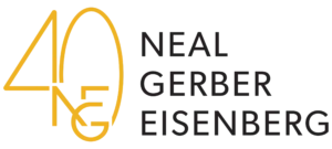Neal Gerber Eisenberg text logo with stylized 40 on the left