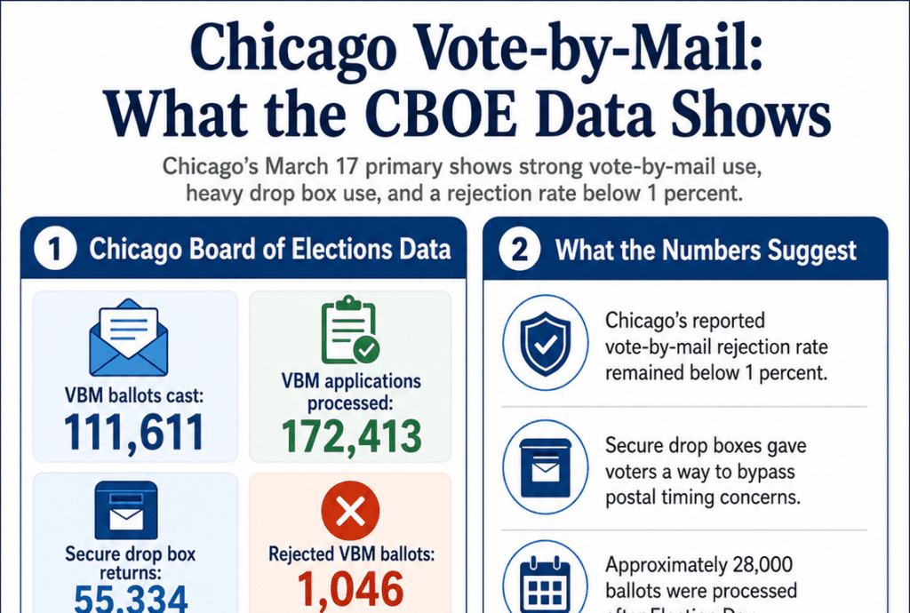 Thumbnail of an Infographic showing Chicago Vovte_by-Mail data.