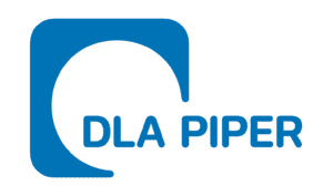 Logo for DLA Piper which is a stylized blue circle cut out of a square and blue text reading DLA Piper